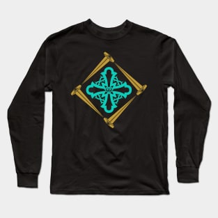 Stylized cross framed by crucifix nails Long Sleeve T-Shirt
